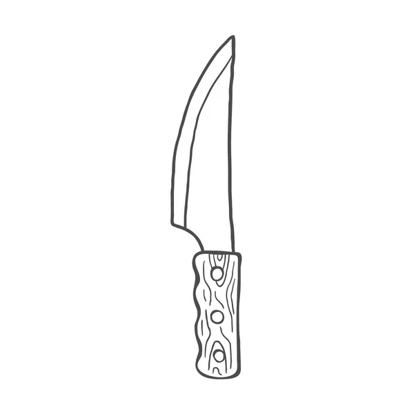 Cuchillo de cocina de chef dibujado a mano. Vector — Vector de stock