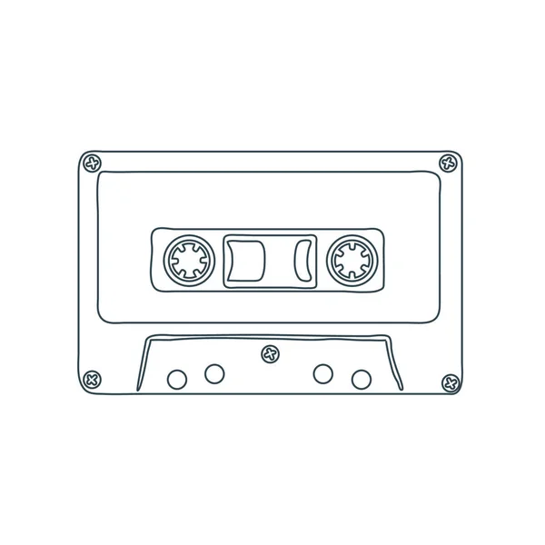 Audiokassette isoliert auf weißem Hintergrund. Vektor — Stockvektor