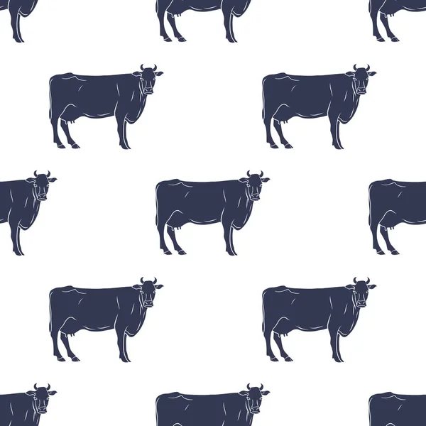 Ilustração de vacas Padrão sem costura Fundo. Vetor — Vetor de Stock