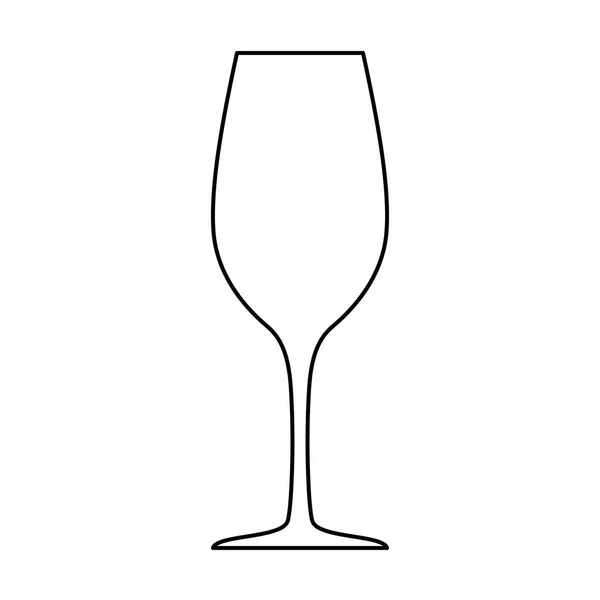 Wineglass силует ізольовані на білому тлі. Вектор — стоковий вектор