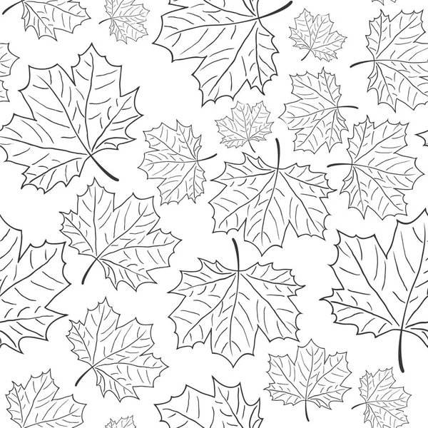 Kézzel rajzolt Maple Leaf Seamless Pattern. Vektor — Stock Vector
