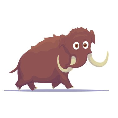 Mamut çizgi filmi beyaz arka planda izole edildi. Vektör