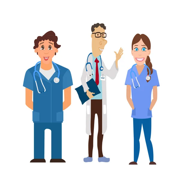 Medical team. Group of hospital workers vector — Stock Vector