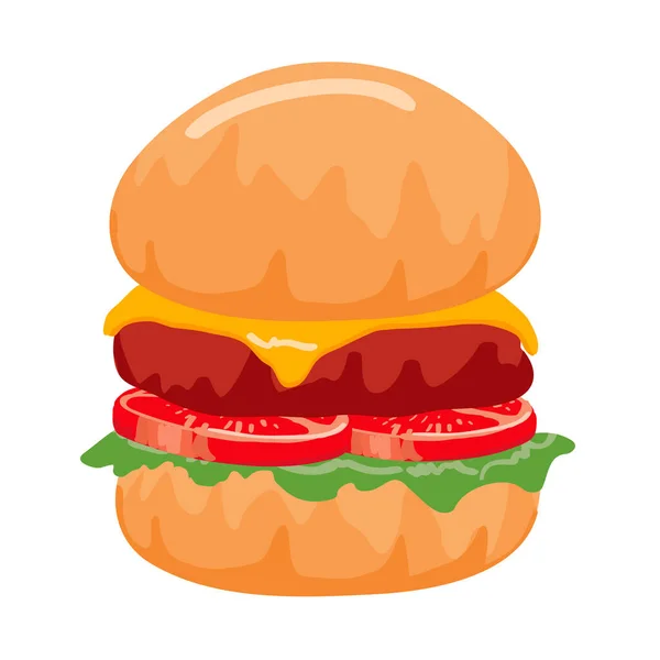 Burger colorido isolado com fundo. Vetor —  Vetores de Stock