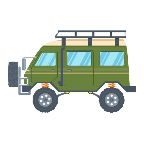 Off-road Vehicle Van with mud tire. Vector — Stock Vector