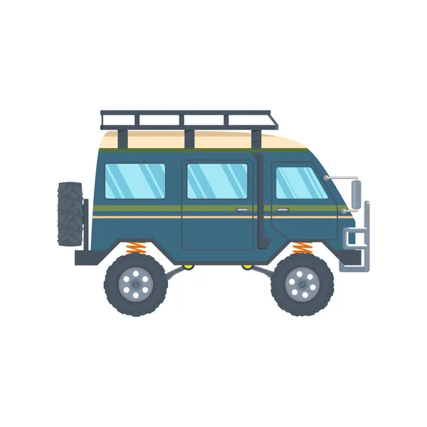Off-road Vehicle Van cu anvelope de noroi. Vector — Vector de stoc