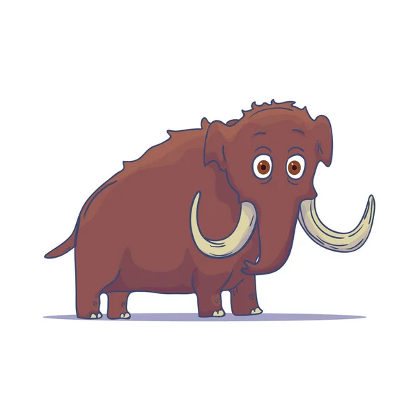 Cartoon Mammoth izolowane na białym tle. Wektor — Wektor stockowy
