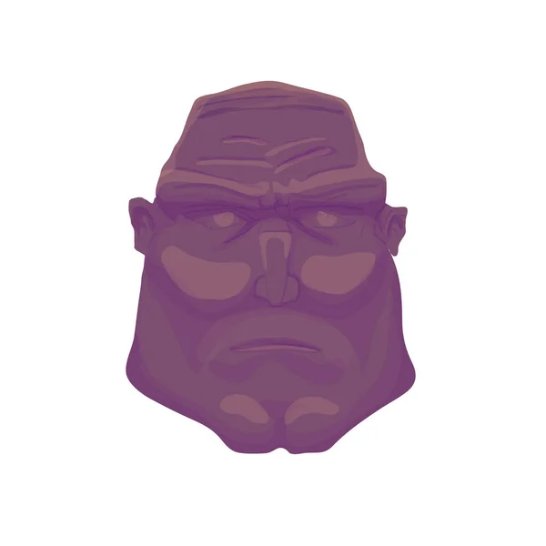Cartoon dark Brutal Man Face. Vector — Stock Vector