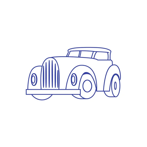 Desenhos animados Retro Car no fundo branco. Vetor —  Vetores de Stock