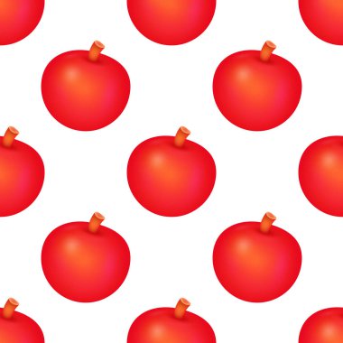 Kırmızı Elma Meyvesi Kusursuz Arkaplan. Vektör