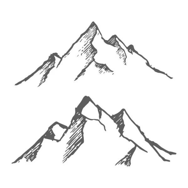 Montañas preparadas. Picos rocosos hechos a mano. Vector — Archivo Imágenes Vectoriales