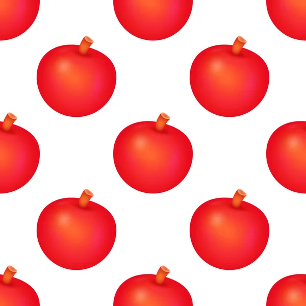 Rote Apfelfrucht nahtlose Muster Hintergrund. Vektor — Stockvektor