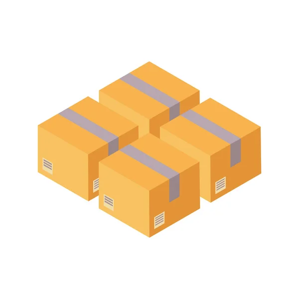 Cargo Cardboard Box Flat Design. Delivery Service. Vector — 스톡 벡터