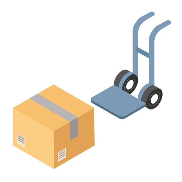 Cargo Cardboard Box Flat Design. Delivery Service. Vector — 스톡 벡터