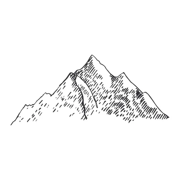 Ensemble de montagnes. Pics rocheux dessinés à la main. Vecteur — Image vectorielle