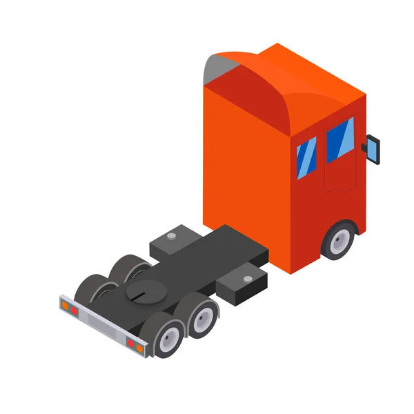 Flat design Isometric Tractor Unit. Truck Car without trailer. Vector — 스톡 벡터