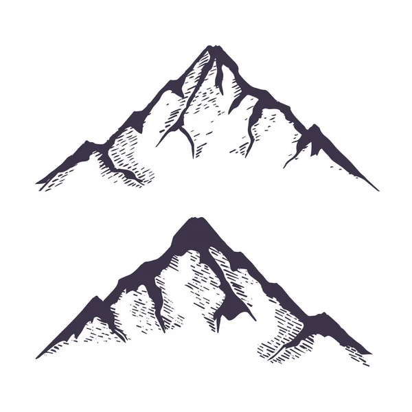 Montañas preparadas. Picos rocosos hechos a mano. Vector — Vector de stock