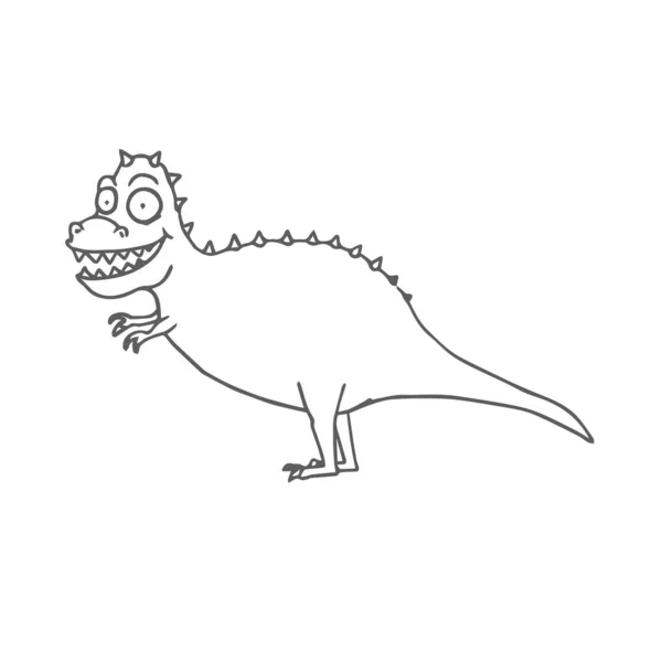 Hand Drawn Cartoon Dinosaur Tyrannosaurus Rex. T-rex Cartoon. Vector — Stock Vector