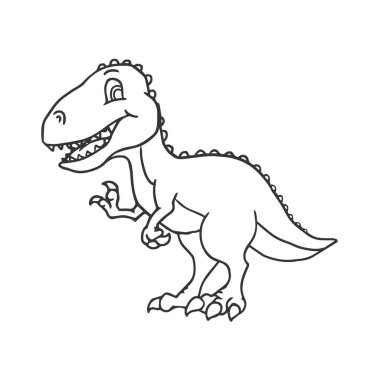 Şirin Karikatür Dinozor - T-rex Tyrannosaurus Rex. Vektör