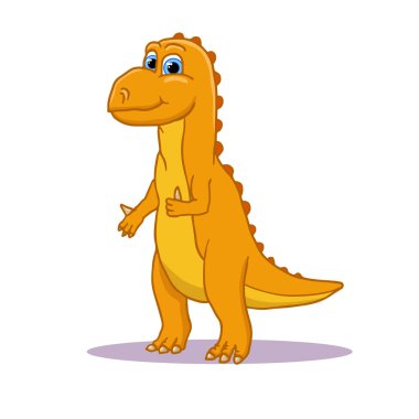 Çizgi film, Şirin Küçük Bebek Dinozor Renkli. Vektör