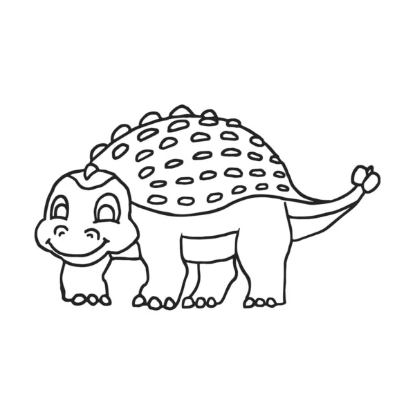 Dinosaurio lindo bebé de dibujos animados - Ankylosaurus colorido. Vector — Vector de stock