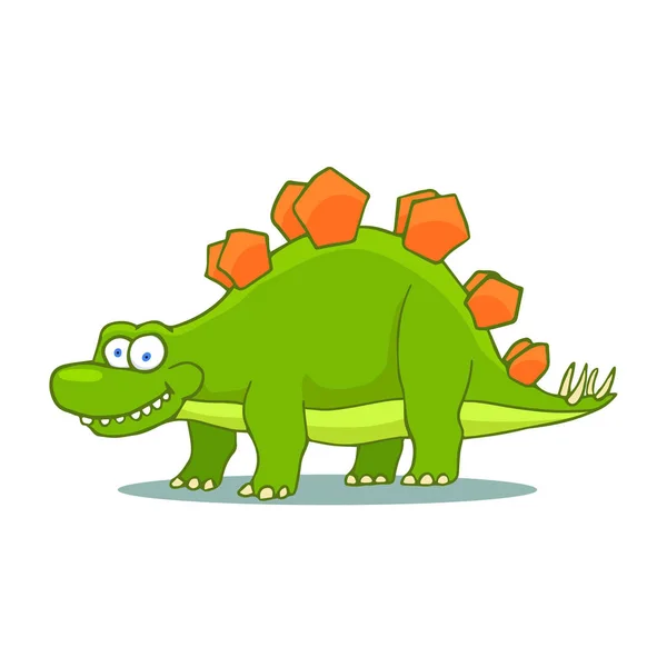 Dibujos animados Stegosaurus Cute Little Baby Dinosaur. Vector — Vector de stock