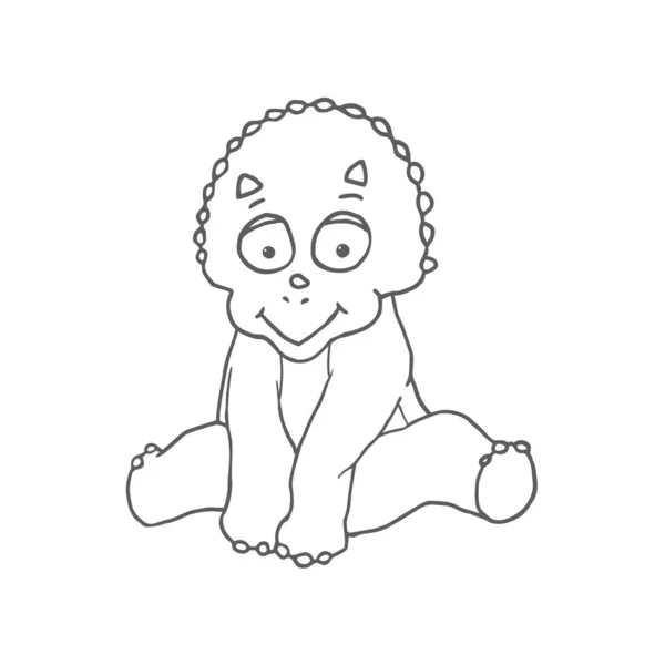 Καρτούν Τρικεράτωψ χαριτωμένο μικρό μωρό δεινόσαυρος. Διάνυσμα — Διανυσματικό Αρχείο
