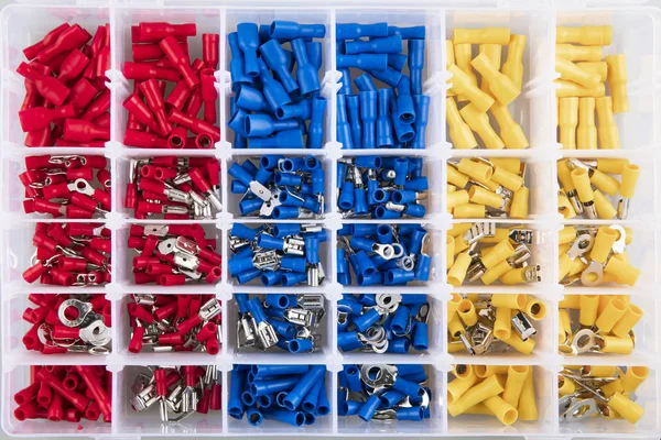 Connector Terminals Organized in Container — Stock Photo, Image