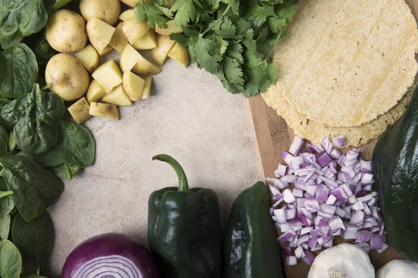 Zutaten für vegane Tacos — Stockfoto