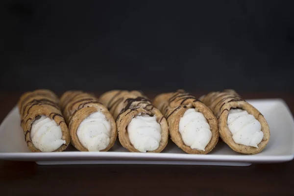 Tempting Cream Filled Pastries — Stock Photo, Image