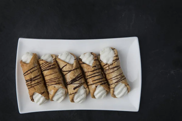 Cream Stuffed Pastries — Stock Photo, Image