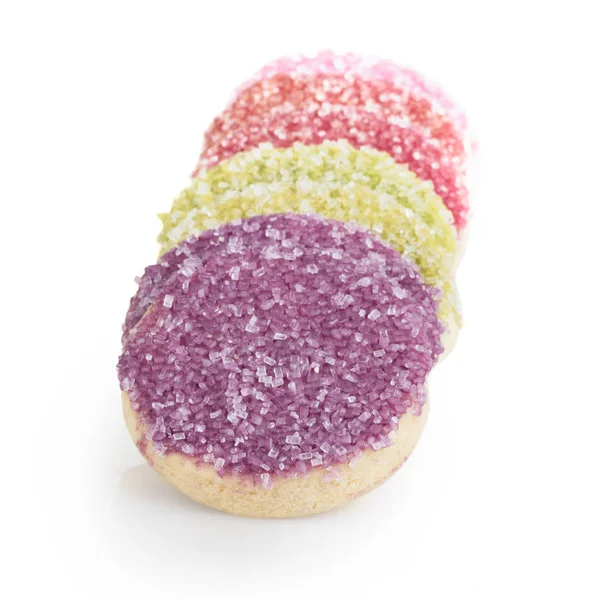 Biscotti di zucchero colorati isolati — Foto Stock