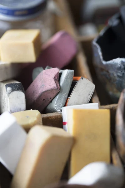 Old Collection of Erasers — Stock Photo, Image