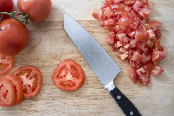 切碎的新鲜西红柿 — 图库照片