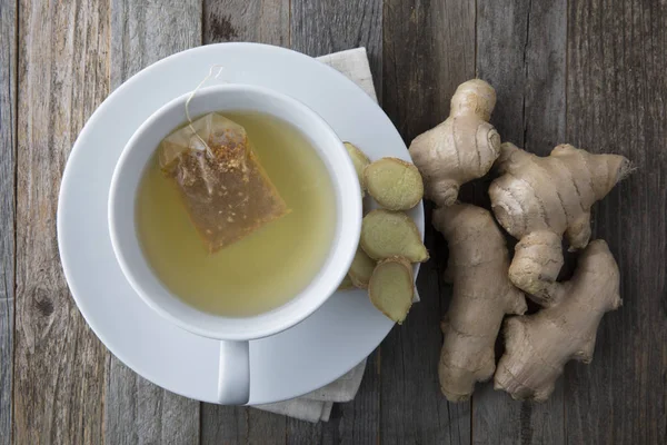 Ginger Tea Flat Lay — Stock Photo, Image