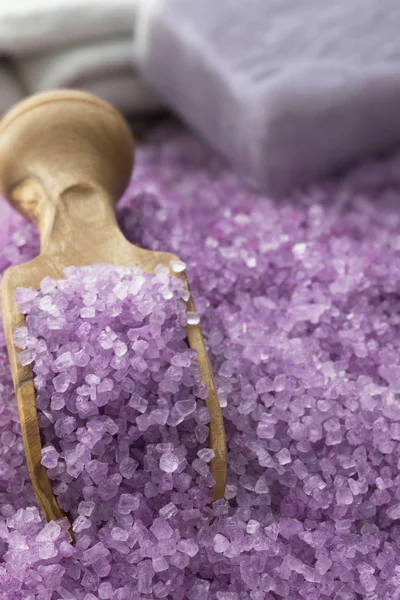 Relaxing Lavender Bath Salts — Stock Photo, Image