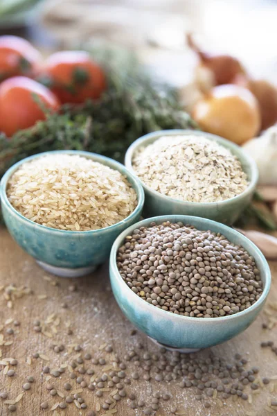 Gezond koken met linzen — Stockfoto