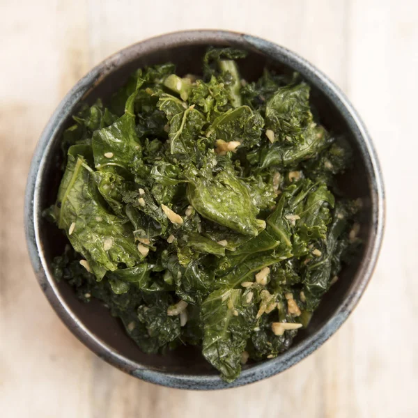 Bowl of sautéed Kale — Stock Photo, Image