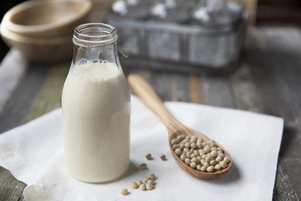 Verse zelfgemaakte sojamelk — Stockfoto