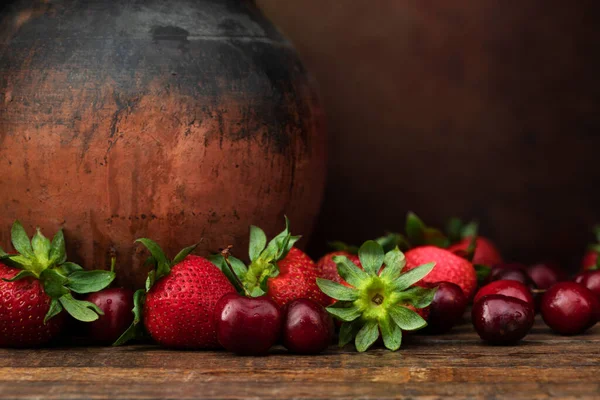 Rustic Fresh Fruit Still Life — Stock Photo, Image