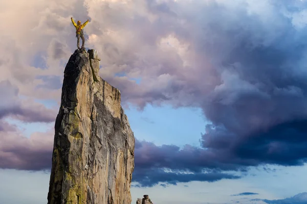 Climbers on the edge. Stock Image