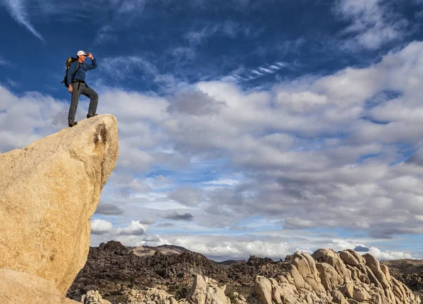 Climber on the summit. — Stock Photo, Image