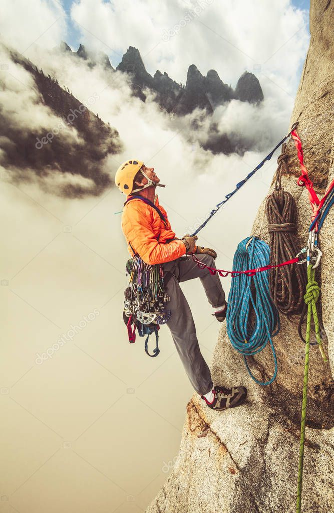 Rock climber on the edge.