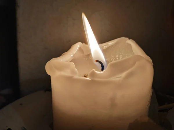 Kerzenflamme Aus Nächster Nähe — Stockfoto