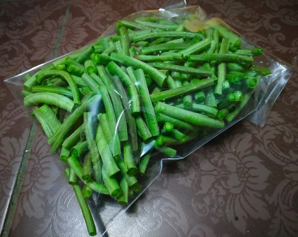 Judías Verdes Una Bolsa Plástico — Foto de stock gratis