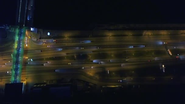 Aerial view of highway junction. — Stock Video
