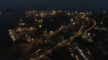 Havadan görünümü Odessa deniz ticaret noktasında. Ukrayna
