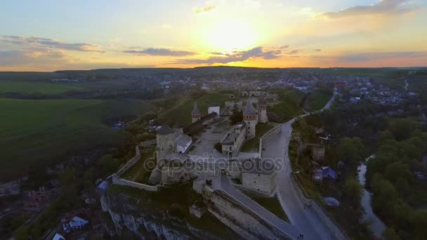 Veduta aerea del castello Kamenec-Podolsky. Ucraina . — Video Stock