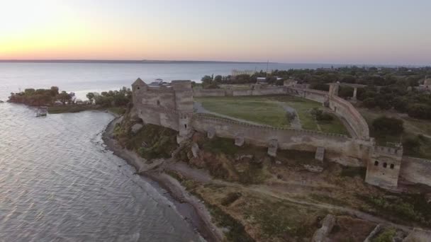 Εναέρια άποψη του Akkerman φρουρίου στο Μπέλγκοροντ-Dniester, Ουκρανία — Αρχείο Βίντεο