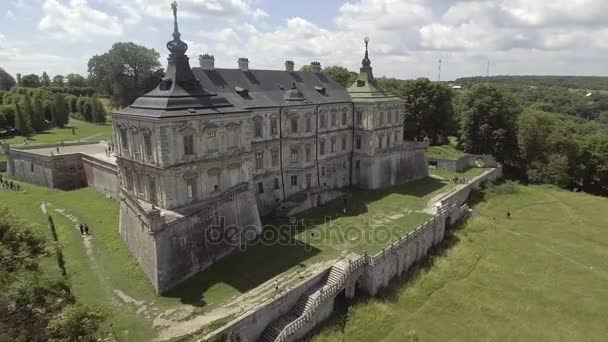 Widok z lotu ptaka zamek Pidhorodetsky, Lwów, Ukraina — Wideo stockowe